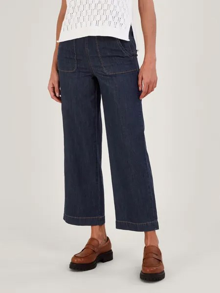 Укороченные широкие джинсы Monsoon Harper, индиго