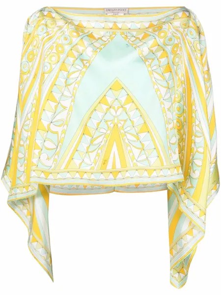 Emilio Pucci шелковая блузка с принтом Bandierine