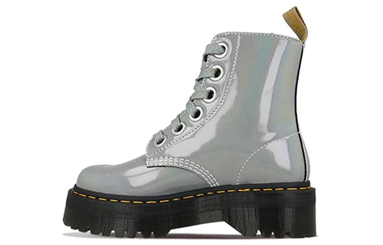 Ботинки женские, серебряные Dr.Martens