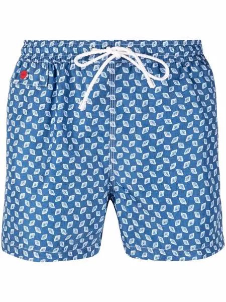 Kiton плавки-шорты с геометричным принтом
