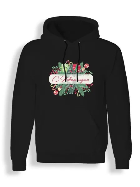 Худи унисекс Каждому Своё Merry Christmas/Рождество/Новый год NY46 черное L