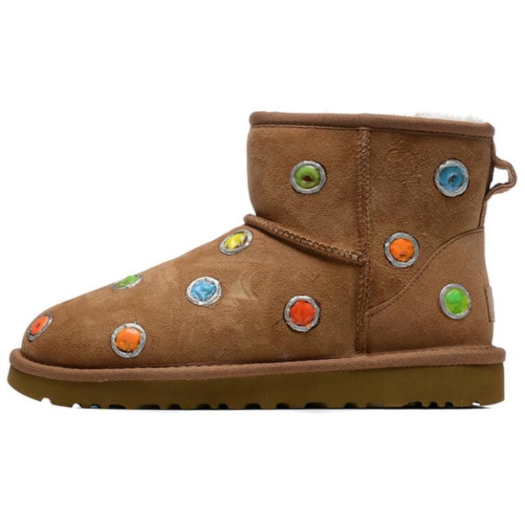 Зимние ботинки женские каштановые Ugg