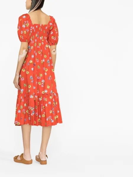 Kate Spade платье с цветочным принтом, красный