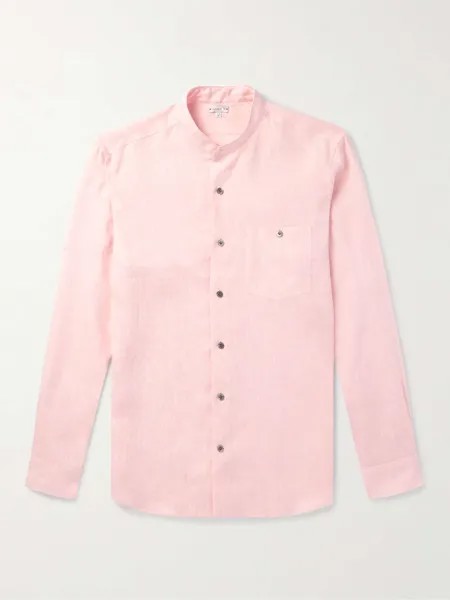 Льняная рубашка с дедушкиным воротником Caruso, розовый