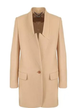 Однотонное шерстяное пальто прямого кроя Stella McCartney