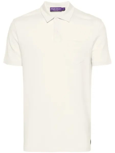 Ralph Lauren Purple Label рубашка поло из ткани пике, нейтральный цвет