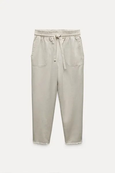 Брюки-джоггеры Zara ZW Collection Pyjama-style, песочный