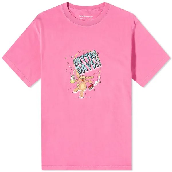 Футболка Martine Rose Classic Better Days Bunny, розовый
