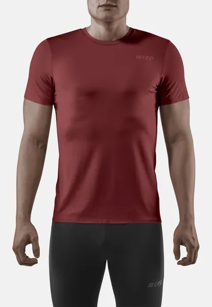 Футболка с принтом RUN SHORT SLEEVE CEP, цвет dark red