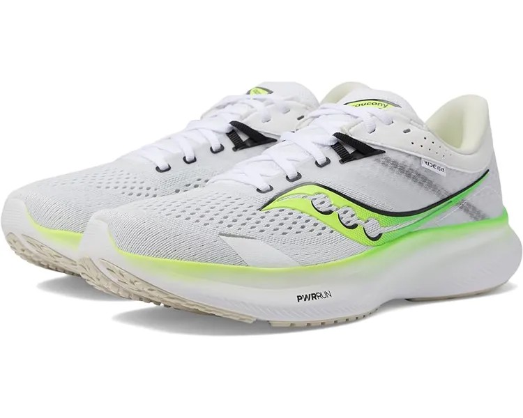 Кроссовки Saucony Ride 16, цвет White/Slime