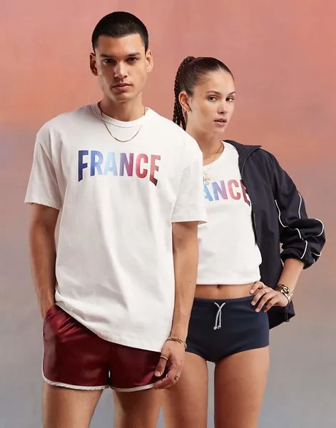 Футболка Le Coq Sportif – Equipe De France Paris Олимпийские игры 2024 года – Зефирного цвета