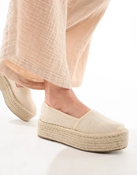 Кремовые эспадрильи на плоской платформе ASOS DESIGN Journal