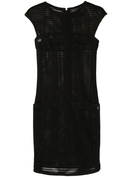 Chanel Pre-Owned облегающее платье с сетчатыми вставками
