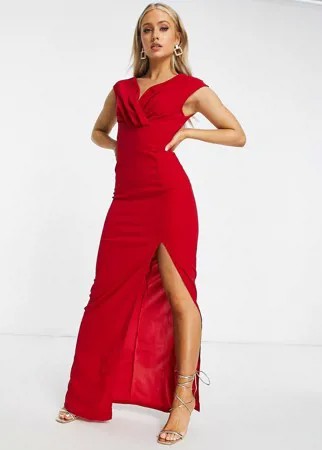 Красное платье макси с глубоким декольте AX Paris-Красный