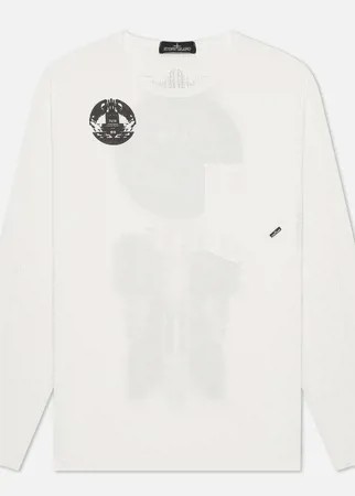 Мужской лонгслив Stone Island Shadow Project Printed Catch Pocket Mako, цвет белый, размер XL