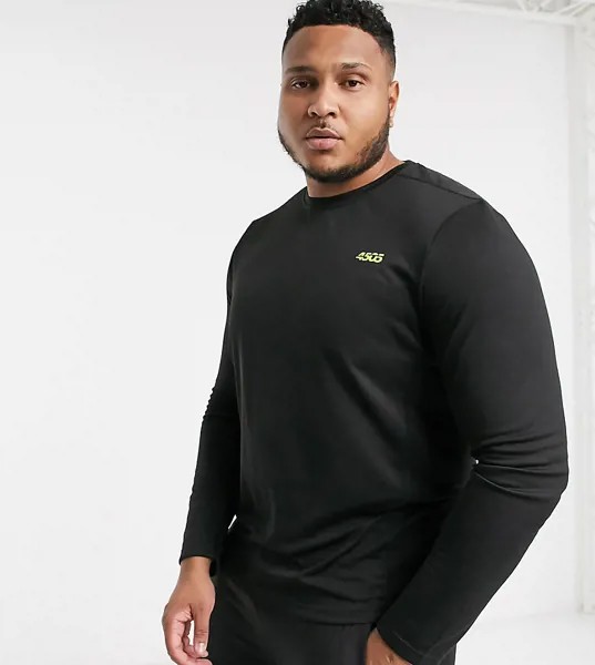 Черный спортивный лонгслив ASOS 4505 Plus