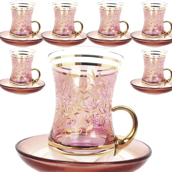 Винтажные турецкие марокканские чайные стаканы, чашки, блюдце, набор из 6 дюймов, женское обслуживание для декоративной вечеринки, питьевая ...