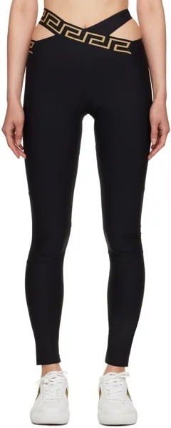 Черные леггинсы в стиле грека Versace Underwear, цвет Black