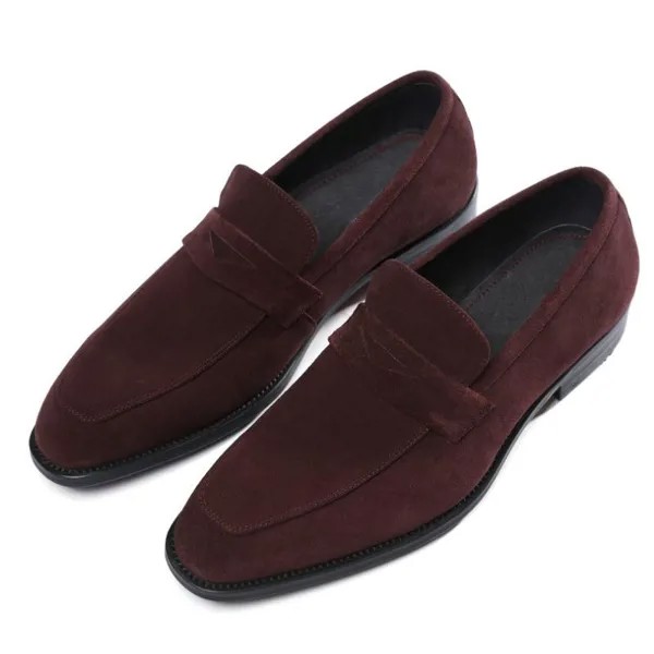 Мужские модельные туфли Loafres из нубуковой кожи, мужская повседневная Офисная Рабочая обувь, английская модная обувь без шнуровки для отдыха...