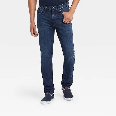 Мужские джинсы узкого кроя Big - Tall — Goodfellow - Co, синий индиго, 30x36