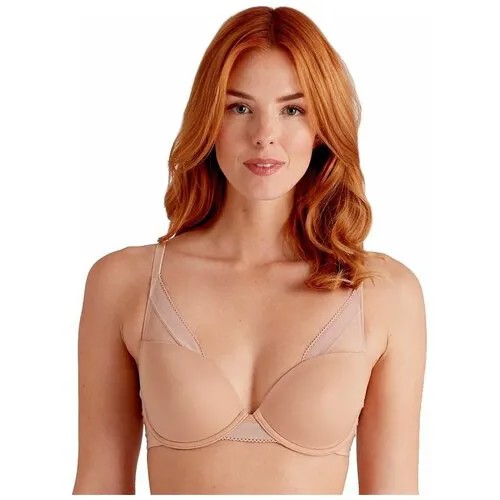 Бюстгальтер  Pretty Polly, гладкий, чашка без пуш-ап, формованная, на косточках, размер 32D, розовый