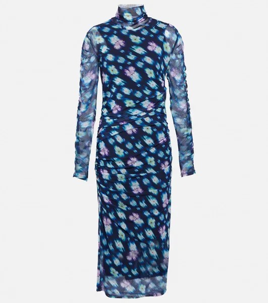 Платье миди с высоким воротником и цветочным принтом DOROTHEE SCHUMACHER, разноцветный