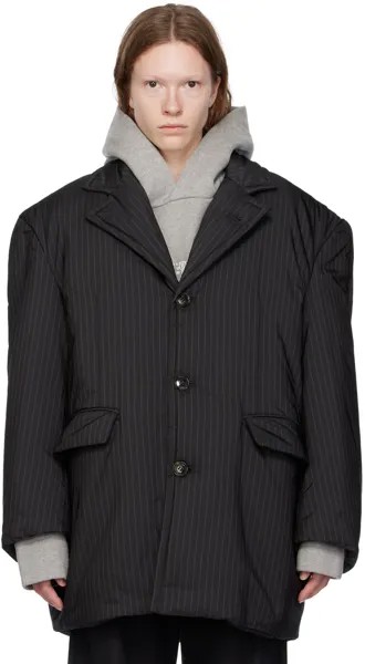 Черная полосатая куртка MM6 Maison Margiela
