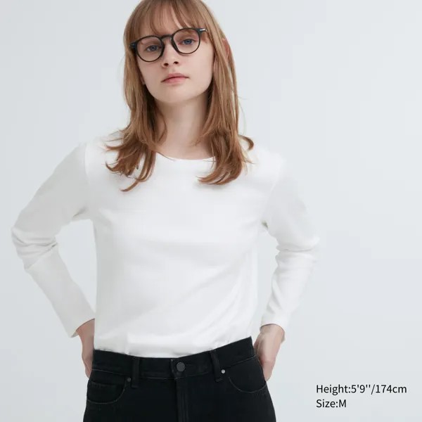 Футболка Uniqlo из эластичного хлопка, белый