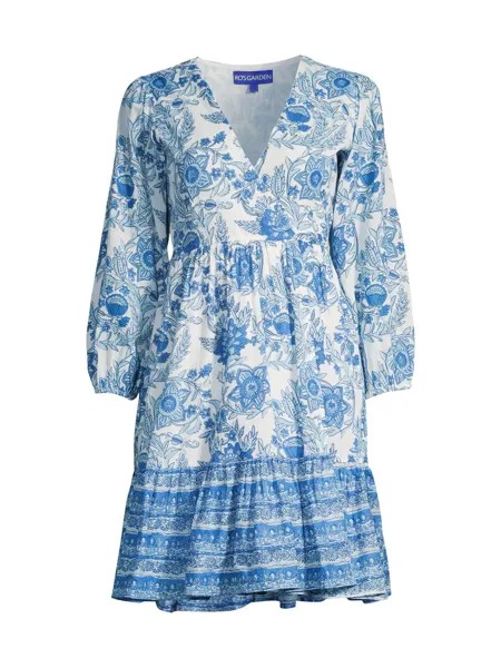 Мини-платье Drew с цветочным принтом Ro's Garden, синий