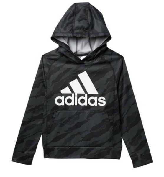 НОВИНКА - Толстовка с капюшоном и камуфляжным принтом для мальчиков ADIDAS - Черный: Размер S - L