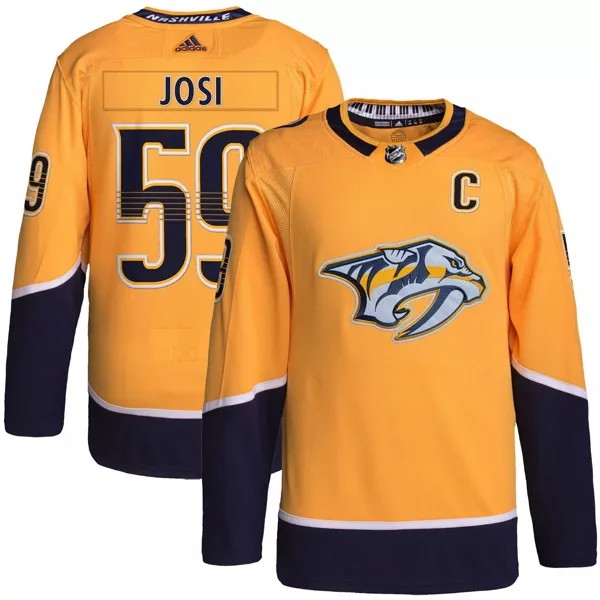 Мужская майка Roman Josi Gold Nashville Predators Home Primegreen Authentic Pro Player adidas