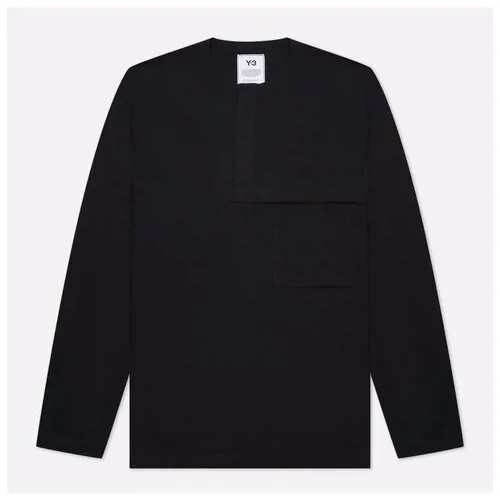 Мужской лонгслив Y-3 Classic Henley чёрный , Размер XS