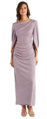 R-M Richards блестящее шифоновое платье с драпировкой на спине, лиловый, 10 лет