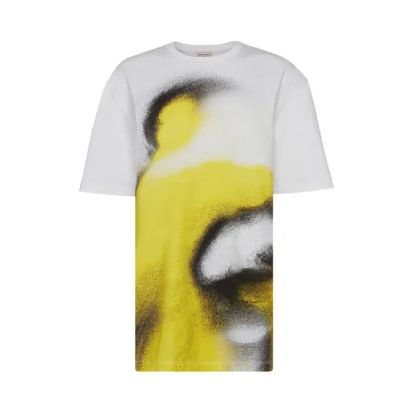 Футболка Alexander McQueen T-Shirt 'White/Acid Yellow', белый