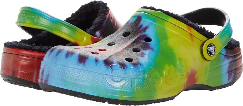 Сабо Baya Lined Tie-Dye Graphic Clog Crocs, цвет Multi/Black