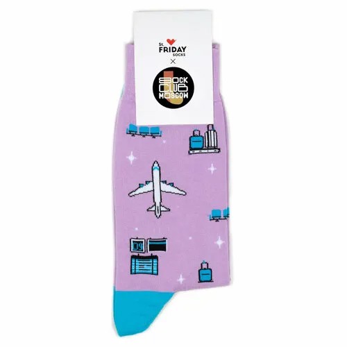 Носки St. Friday x Sock Club Moscow носки с рисунками Транспорт - Аэропорты, размер 42-46