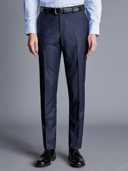 Итальянские брюки узкого кроя в стиле пиндо Charles Tyrwhitt, джинсовый синий
