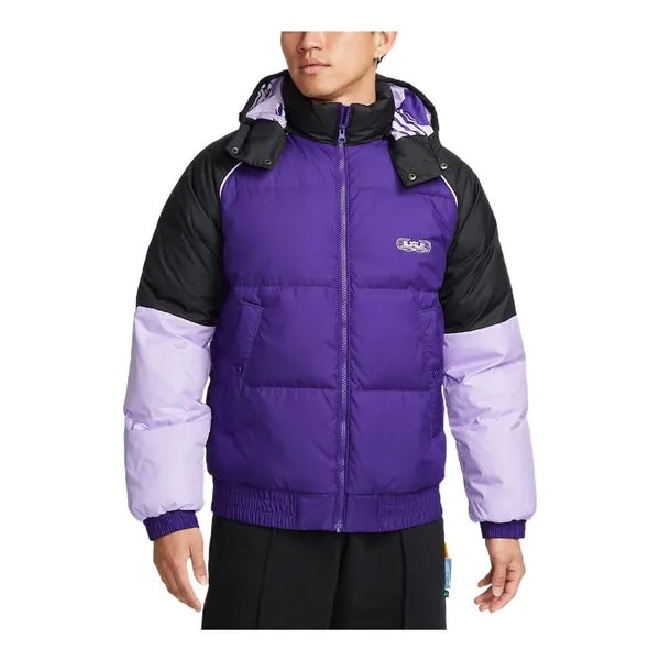 Куртка Nike LeBron color block puffer jacket 'Purple', фиолетовый