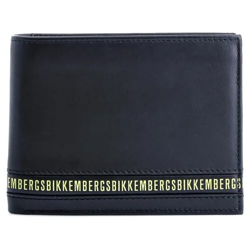 Портмоне кожаное с контрастным лого Bikkembergs