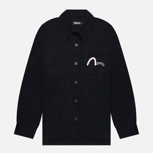 Куртка  Evisu демисезонная, средней длины, силуэт прямой, размер XS, черный