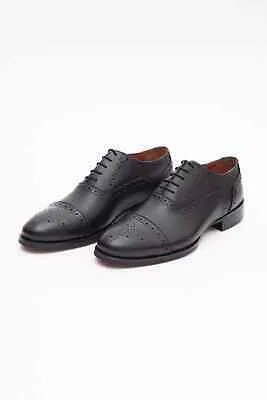Ariston Мужские черные кожаные оксфорды на шнуровке модельные туфли