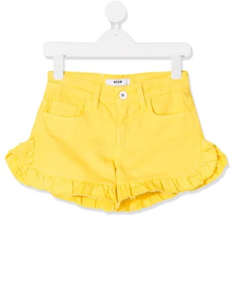 MSGM Kids шорты с оборками