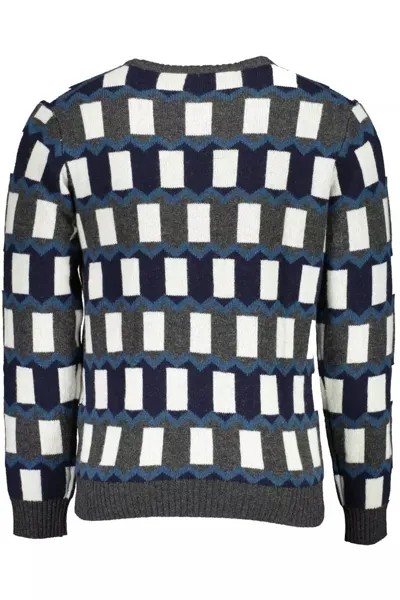 Gant Elegant с длинными рукавами мужской свитер из смесовой шерсти, синий