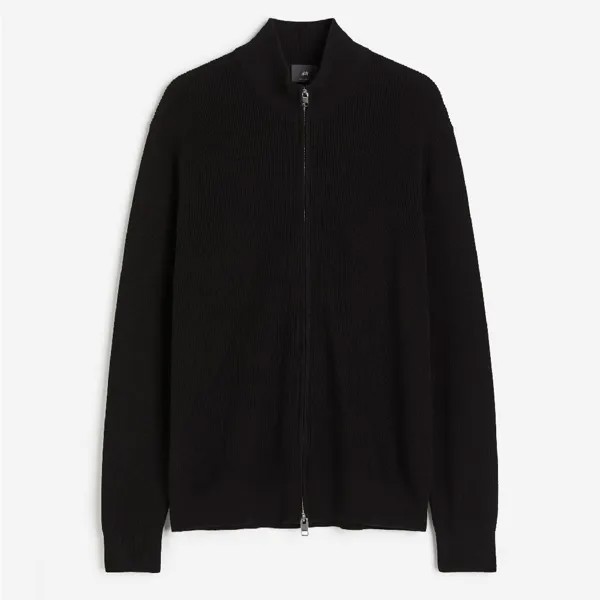 Кардиган H&M Regular Fit Zip-front, черный