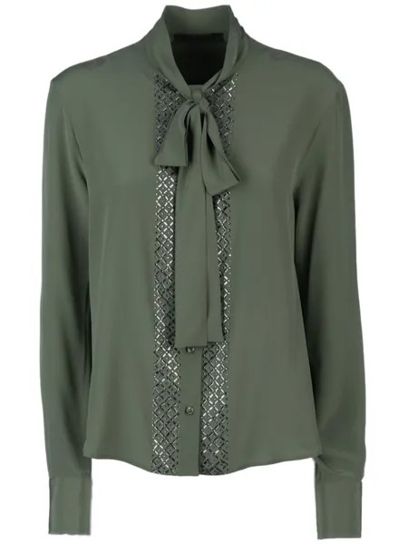 Рубашка, украшенная кристаллами Ermanno Scervino, зеленый