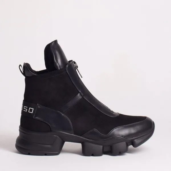 Черные ботинки из искусственного велюра Calipso