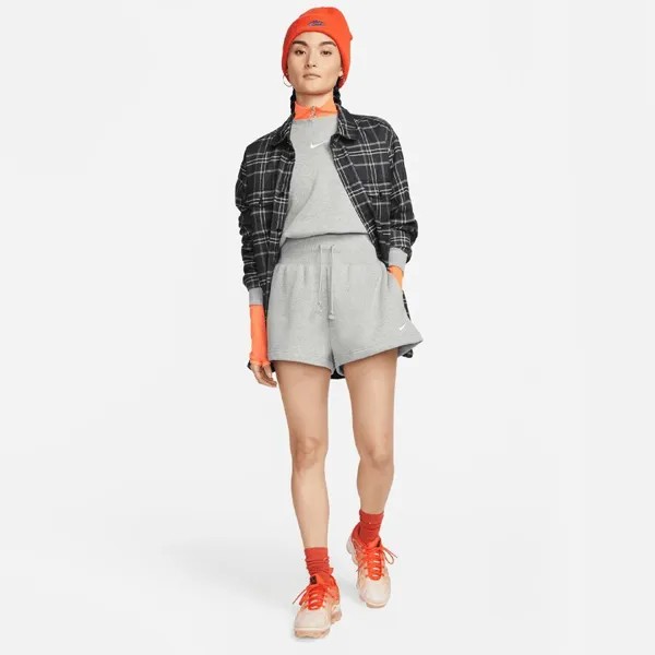 Шорты Sportswear Phoenix Fleece NIKE, цвет dk grey heather/sail