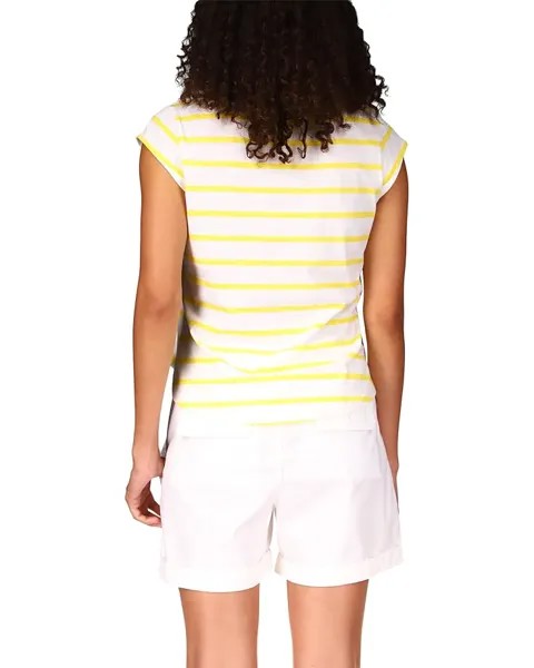 Футболка Sanctuary Good Life Striped Slub Tee, цвет Yellow/White Stripe