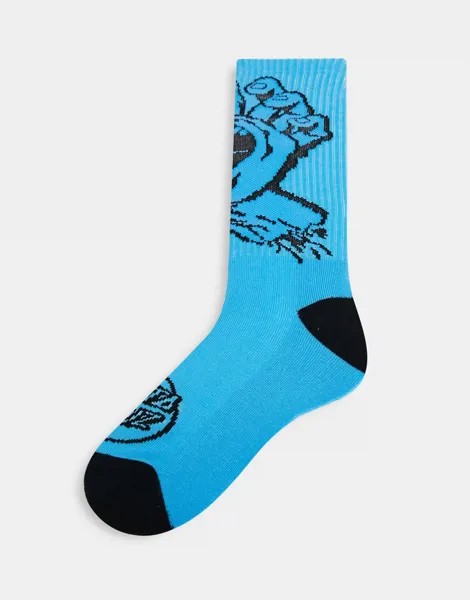 Синие носки с принтом «кричащая рука» Santa Cruz-Голубой