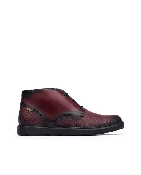 Мужские бордовые кожаные ботинки на шнуровке Pikolinos, бордо